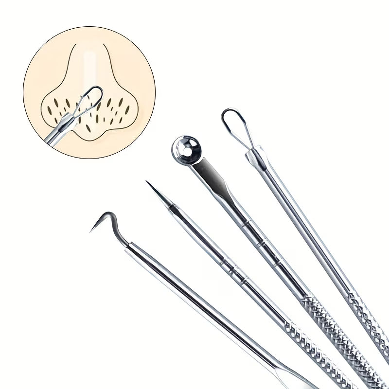 4pcs Stainless Professional Blackhead & Pimple Remover