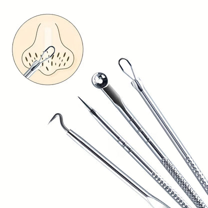4pcs Stainless Professional Blackhead & Pimple Remover