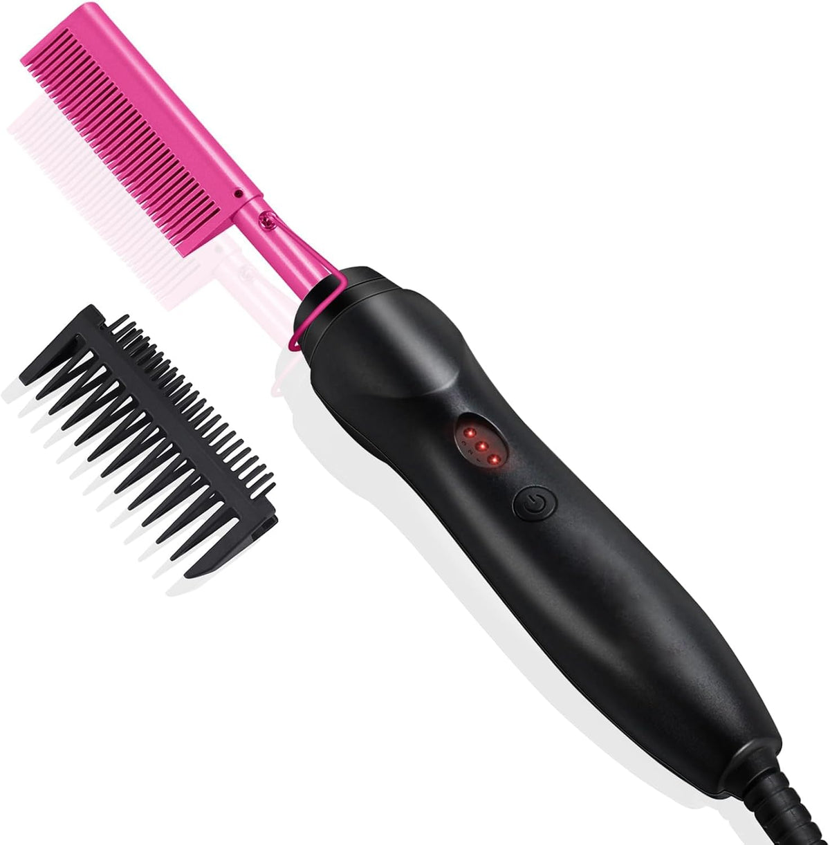 Ceramic Heating Hair Straightener Comb -(Pink)