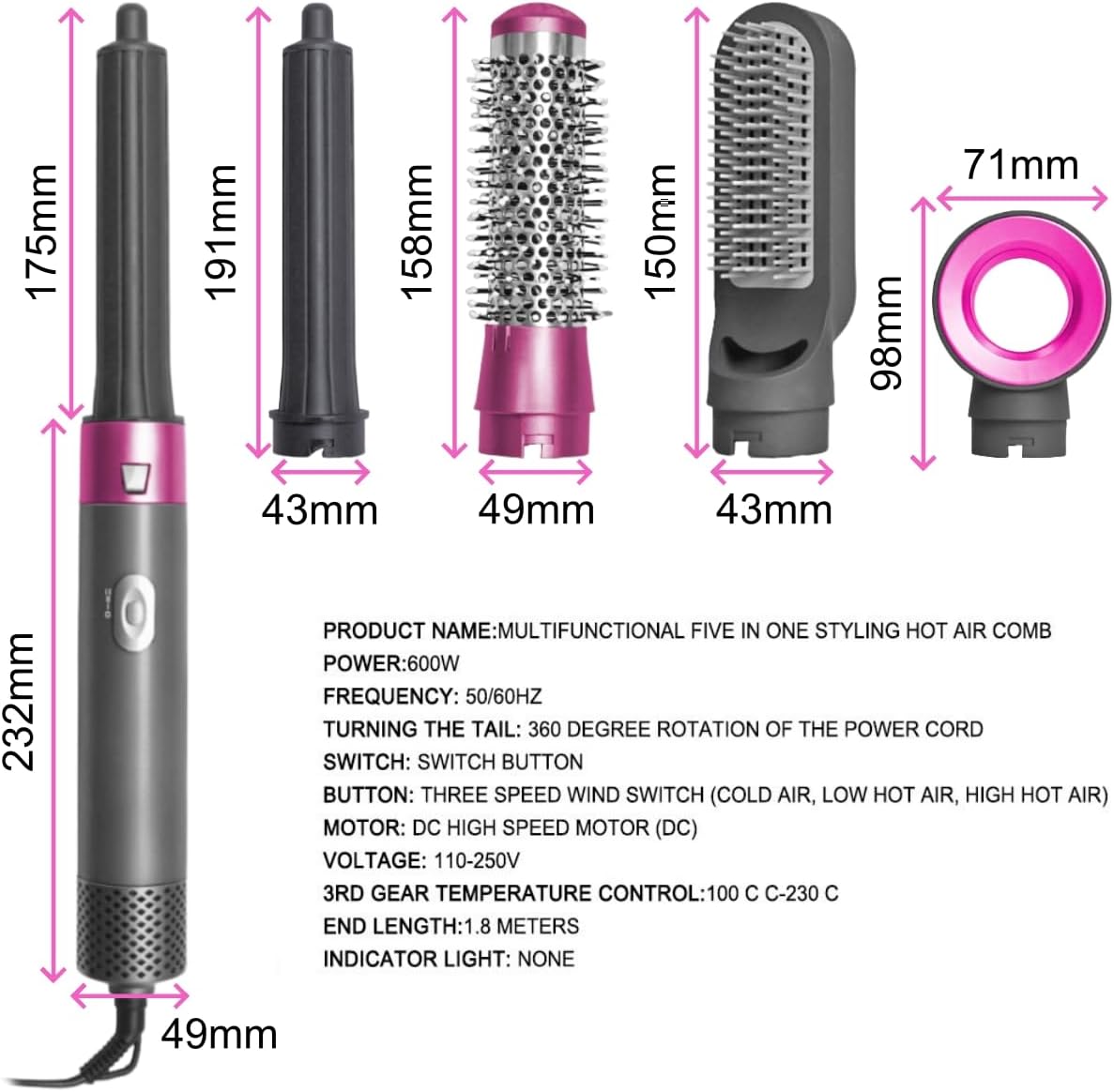 5 in 1 Hair Dryer Brush & Styling Set,