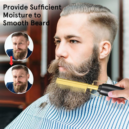 Electric Hot Comb Hair Straightener, Beard Straightener Brush