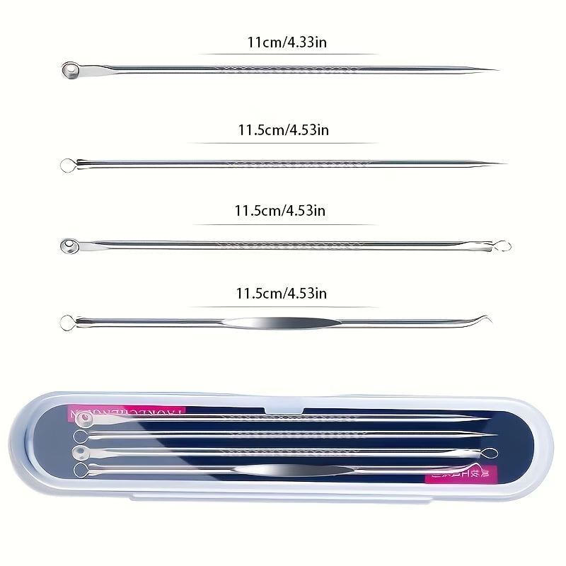 4pcs Stainless Professional Blackhead & Pimple Remover